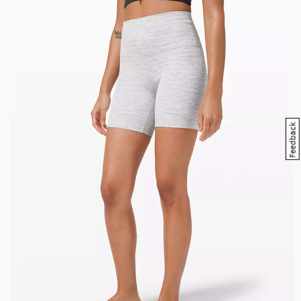 Lululemon Align HR Shorts 6” White/Grey Size 8